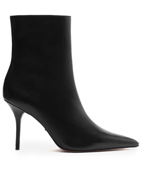 Bota Feminina Couro Cano Salto Alto Fino - Preto