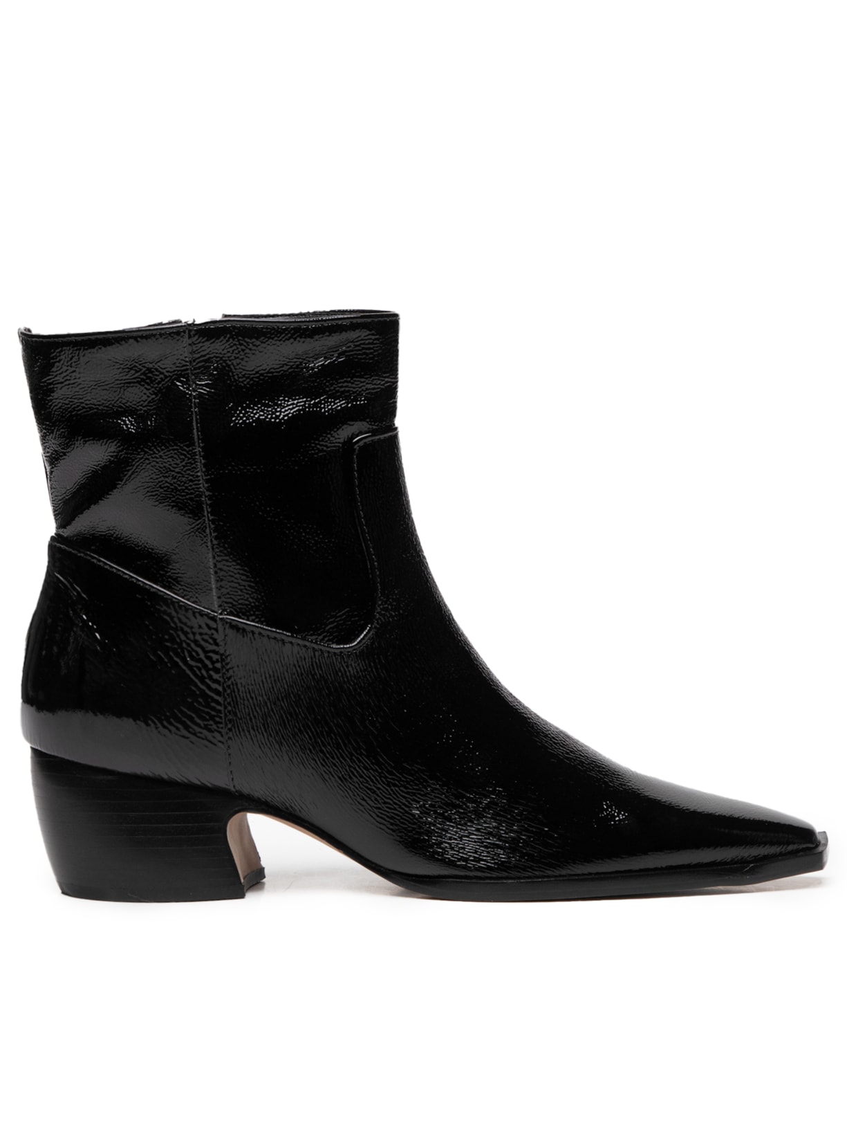 Bota Feminina Couro Salto Baixo - Preto