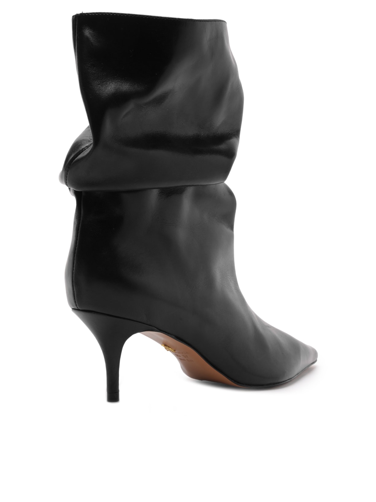 Bota Feminina Couro Salto Baixo Slouchy Preto Arezzo