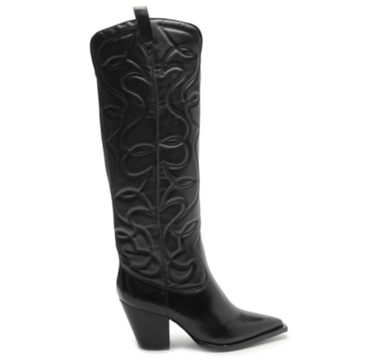 Bota Feminina Couro Western Georgia - Preto