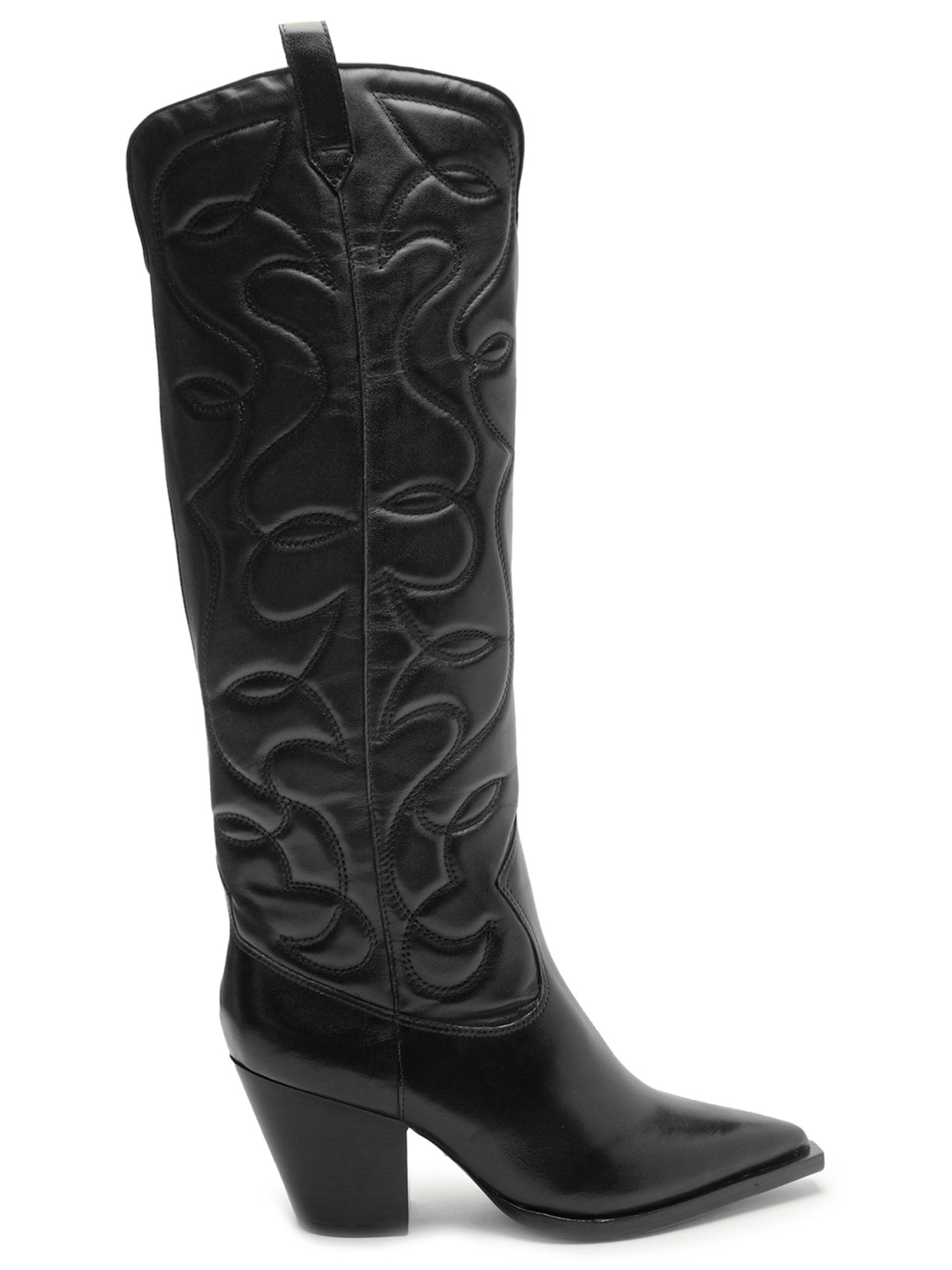 Bota Feminina Couro Western Georgia - Preto