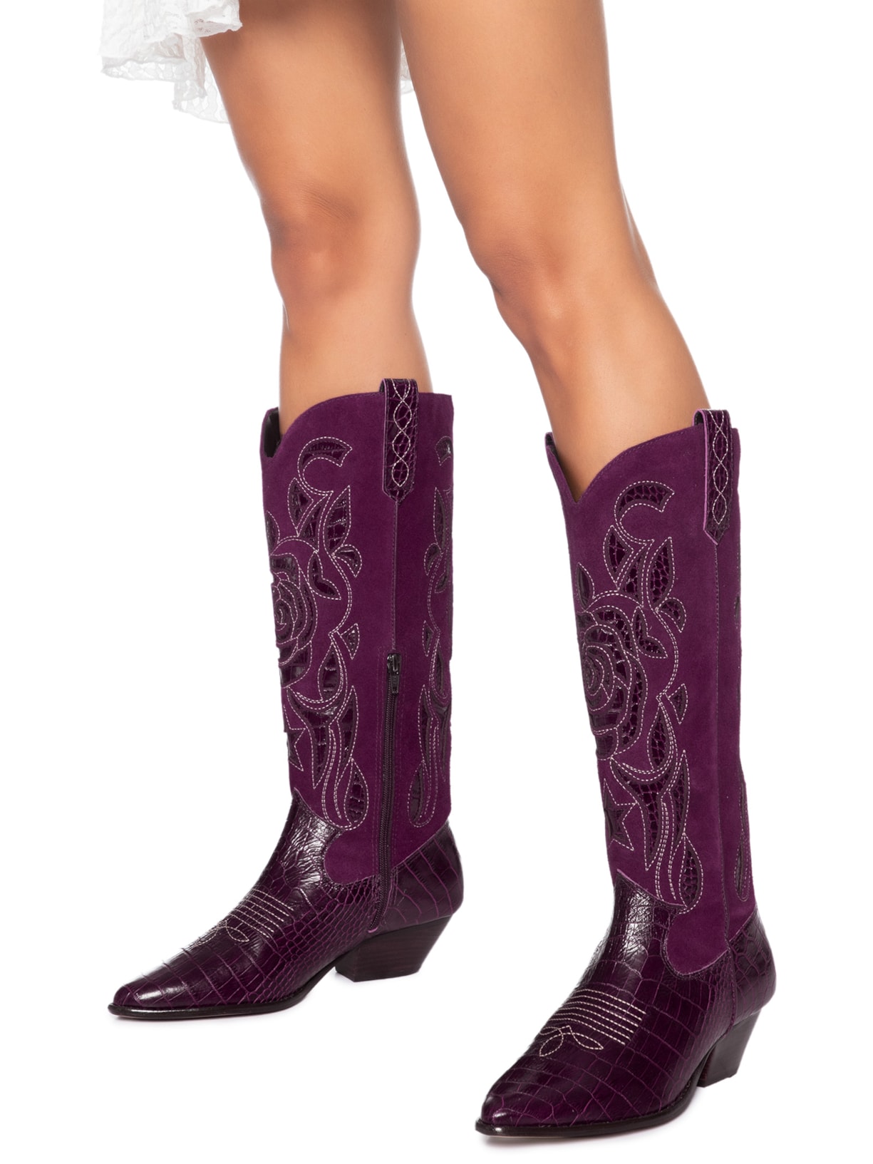 Bota Feminina Croco Dacar Camurção Grease – Vermelho Luiza Barcelos