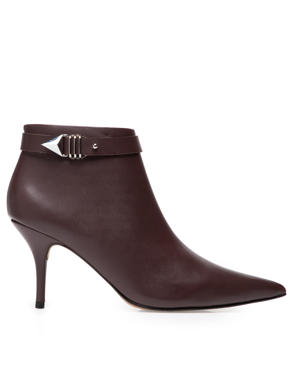 Bota Feminina Em Couro Cano Baixo Salto Alto - Marrom