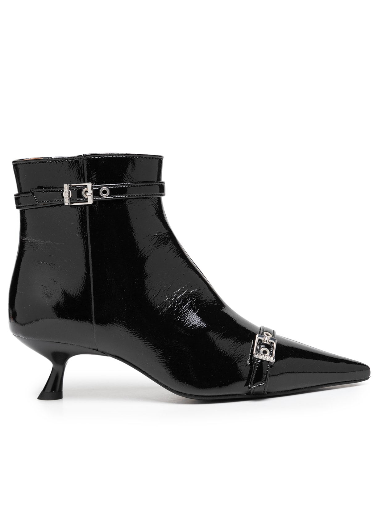 Bota Feminina Eyelets Kitten Heel Naplack - Preto