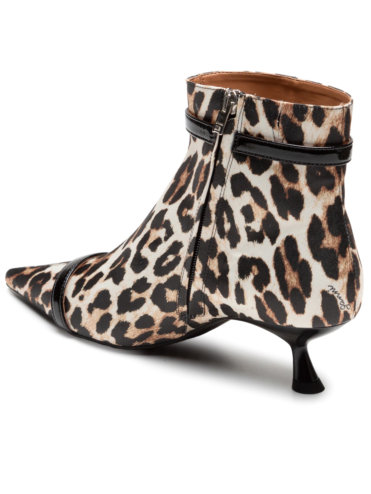 Bota Feminina Eyelets Kitten Heel Set Animal Print Ganni