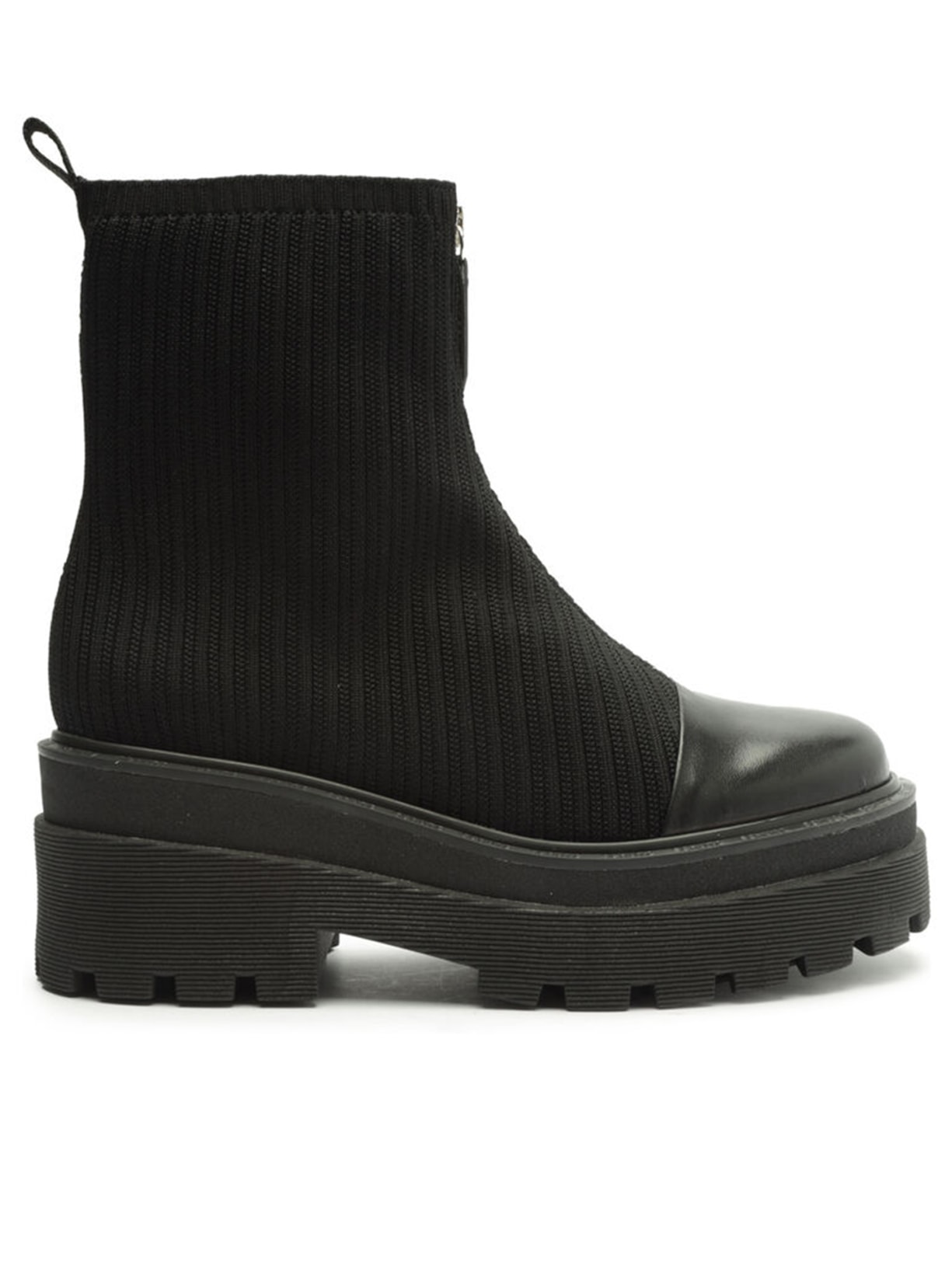 Bota Feminina Knit Maddie Tratorada - Preto