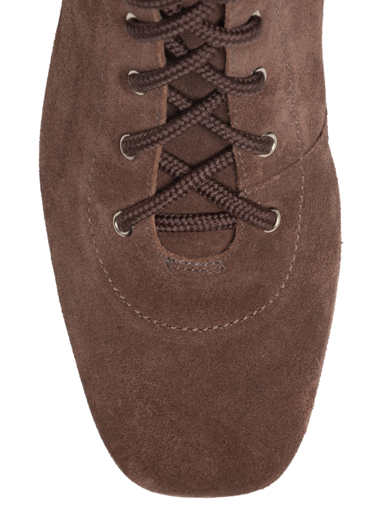 Bota Feminina Lace-up Em Couro Marrom '2Essential
