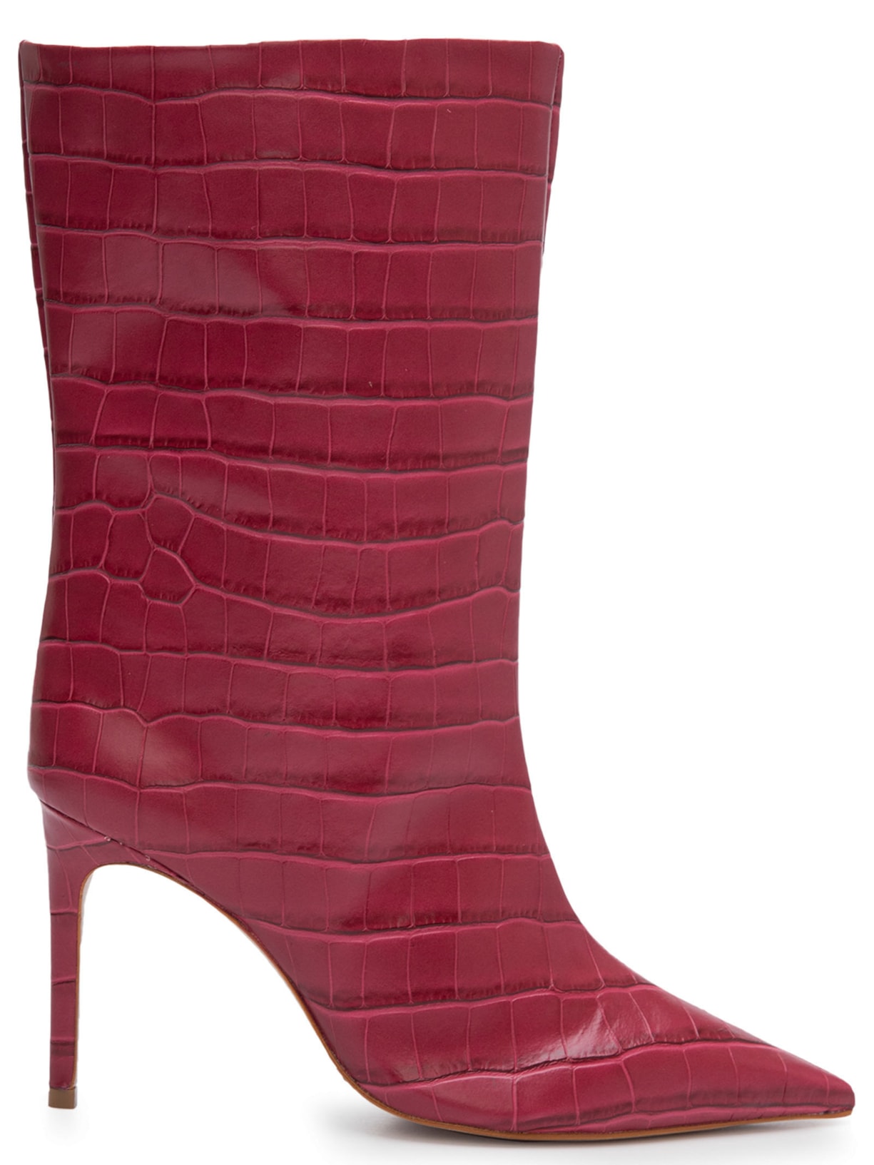 Bota Feminina Mary Salto Fino Cano Médio - Vermelho