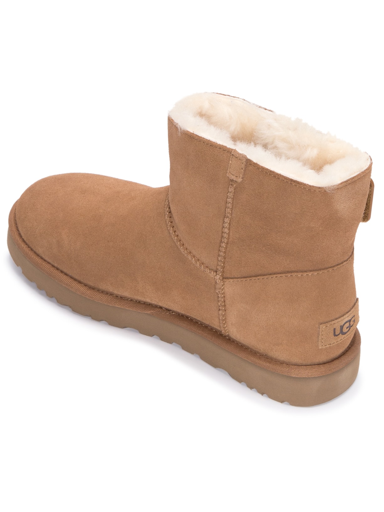 Bota Feminina Mini Bailey Logo Strap Marrom Ugg