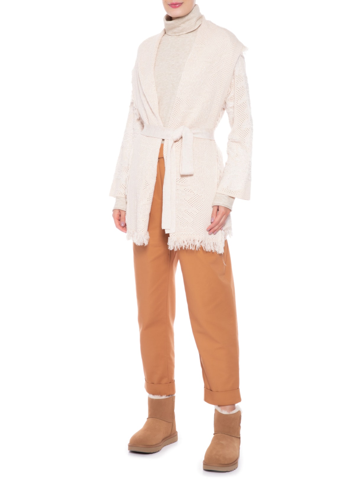 Bota Feminina Mini Bailey Logo Strap Marrom Ugg