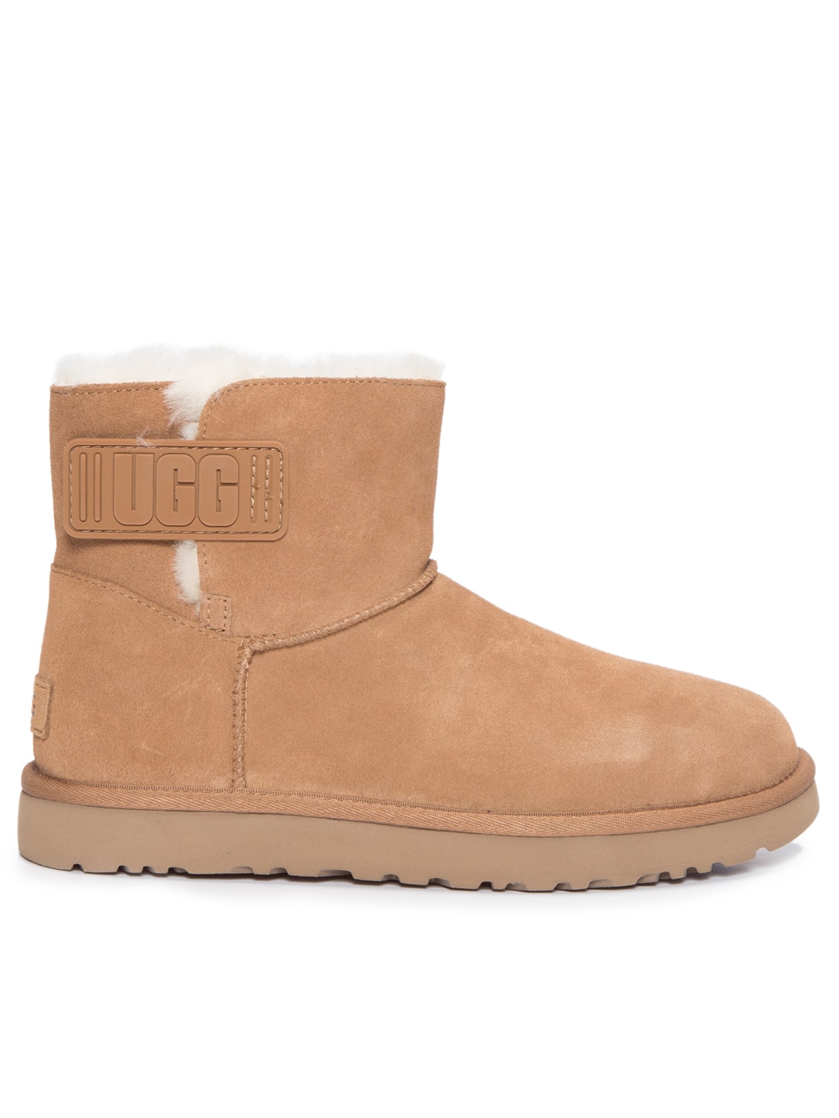 Bota Feminina Mini Bailey Logo Strap Marrom Ugg