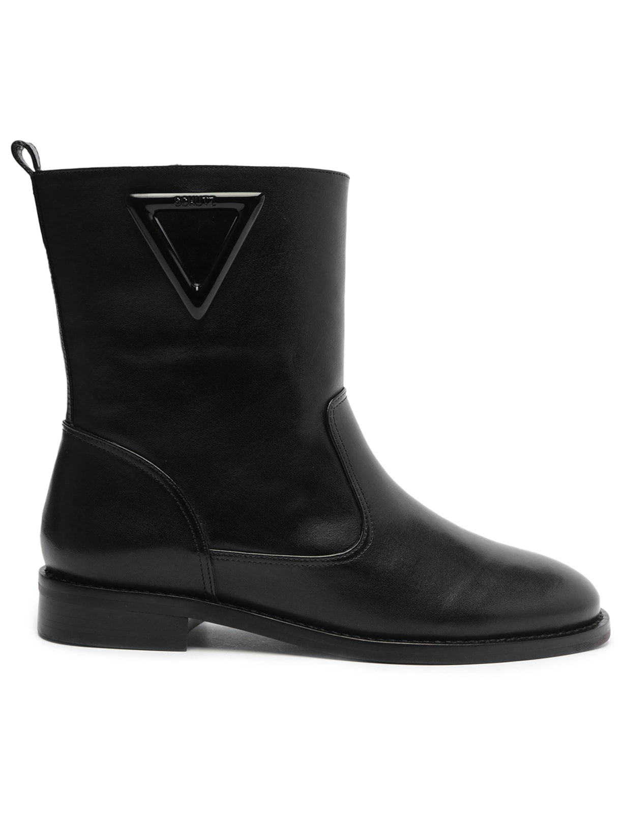 Bota Feminina Montaria Couro Cano Médio - Preto