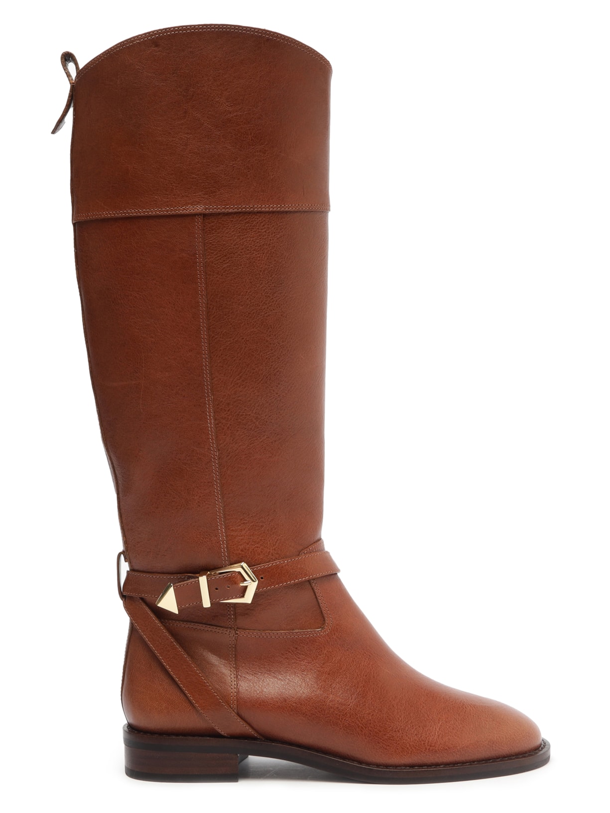 Bota Feminina Montaria Fivela Couro - Marrom