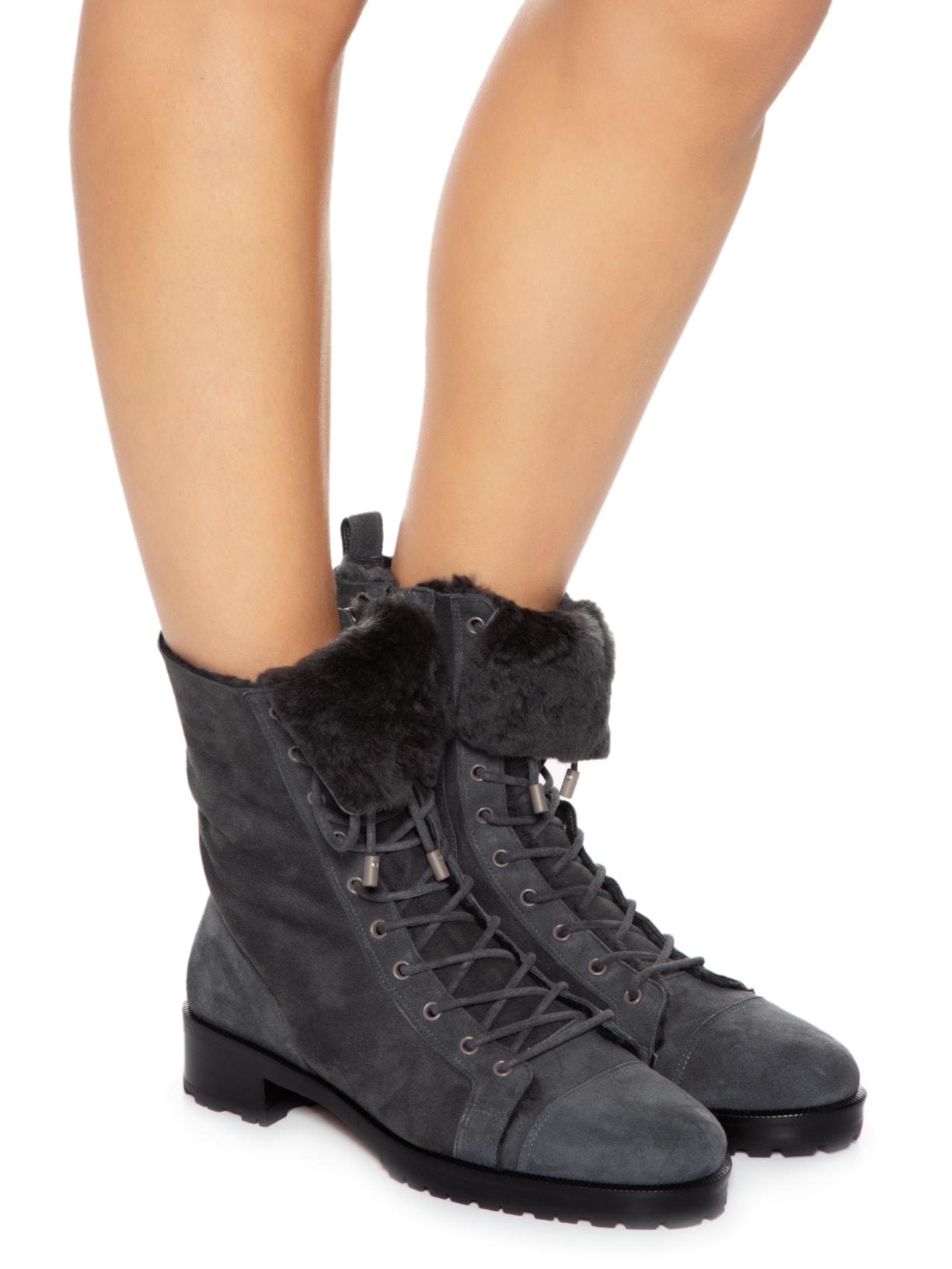 Alexandre Birman Bota Feminina Naomie Shearling Flat Cinza alexandre-birman-bota-feminina-naomie-shearling-flat-cinza