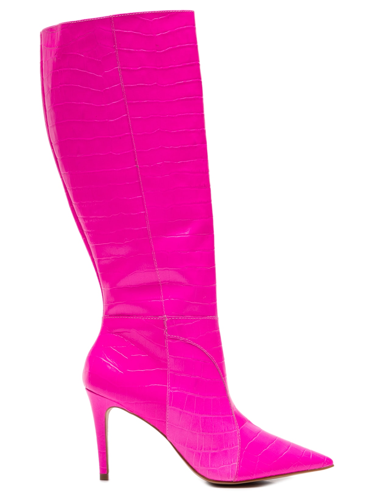 Bota Feminina New Croco Orquídea - Rosa