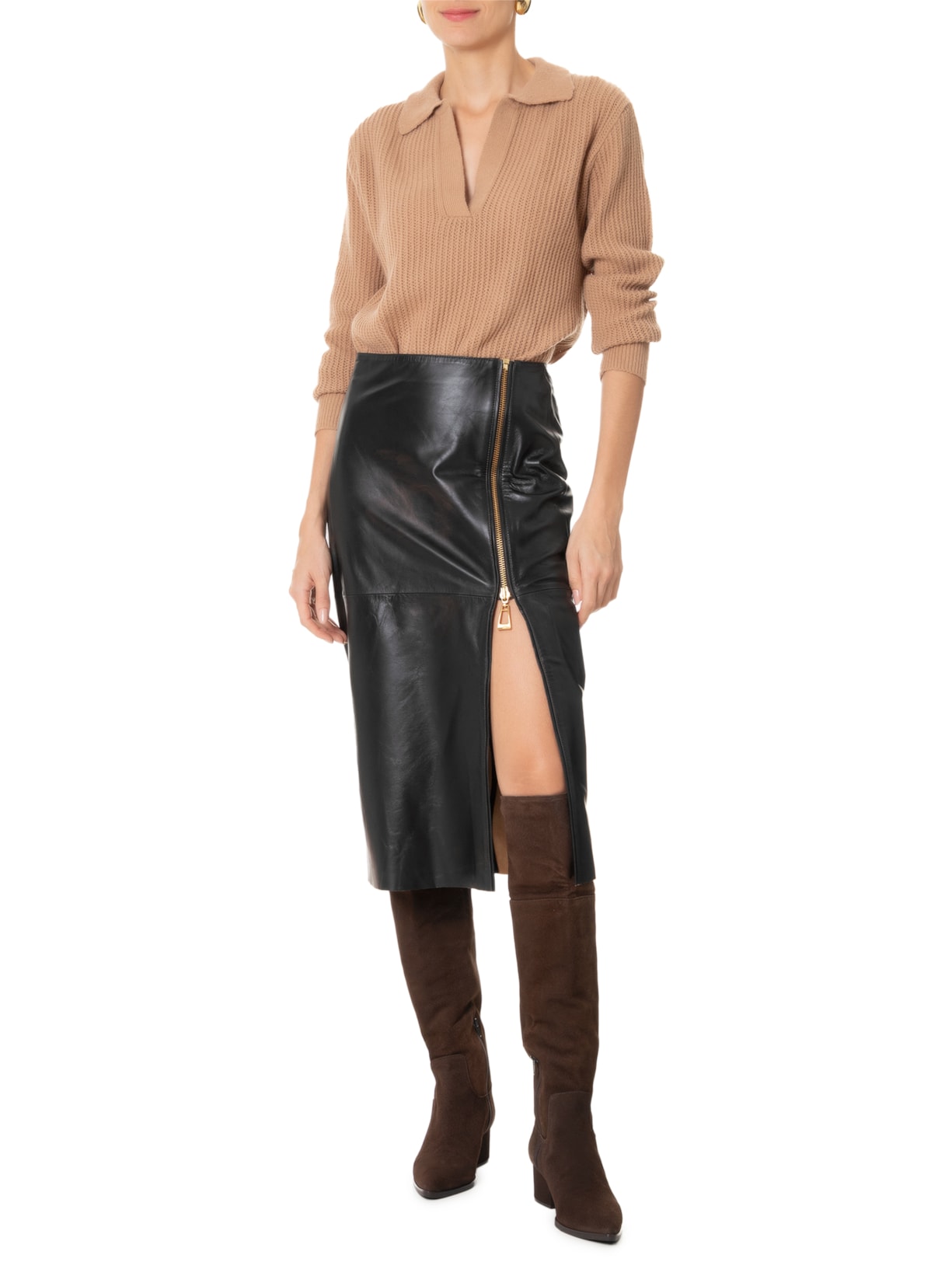 Knee Marrom Over The Knee Camurça Bota Feminina Over The Knee