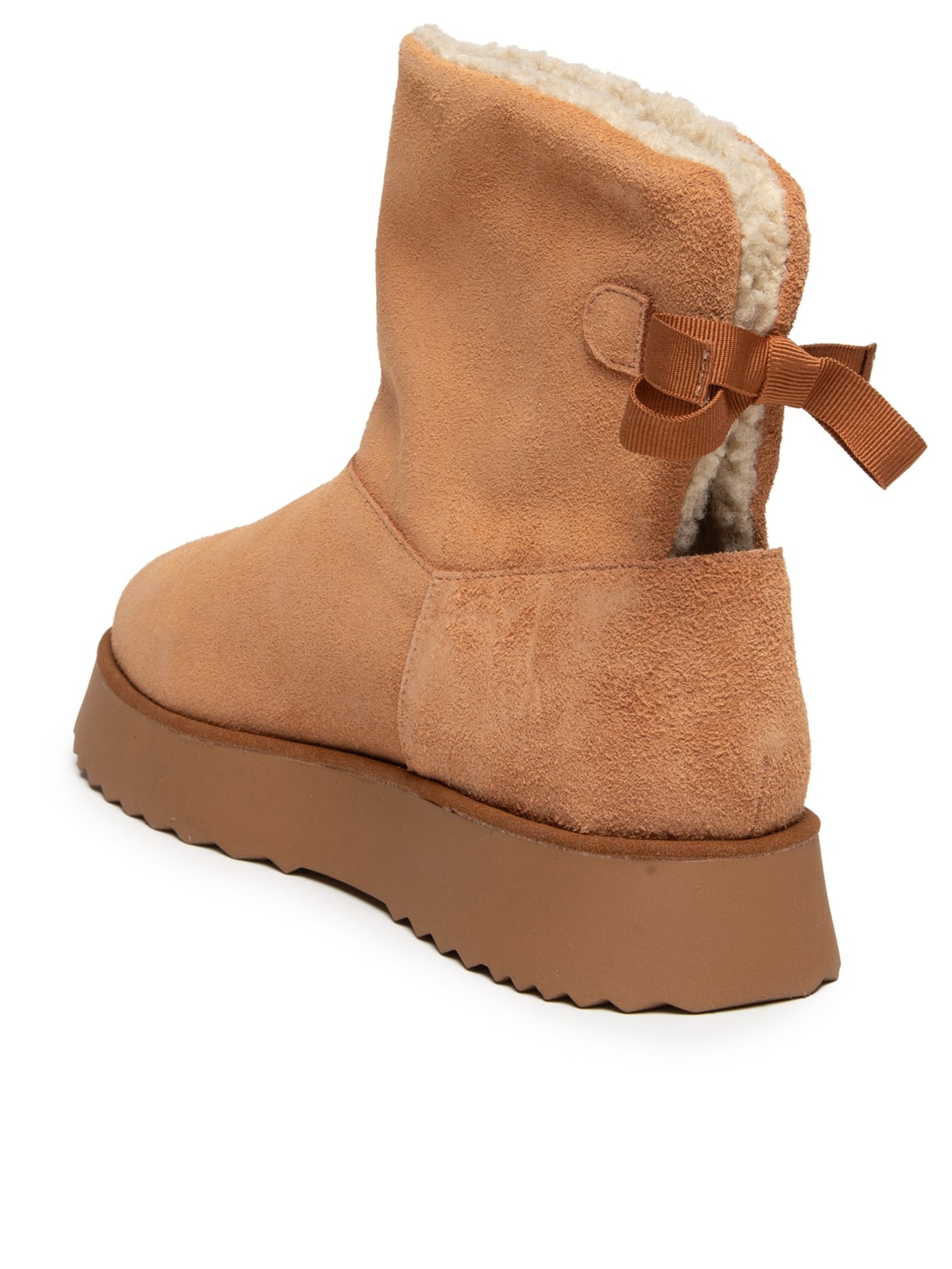 Bota Feminina Peluciada Em Camurça Marrom Market 33