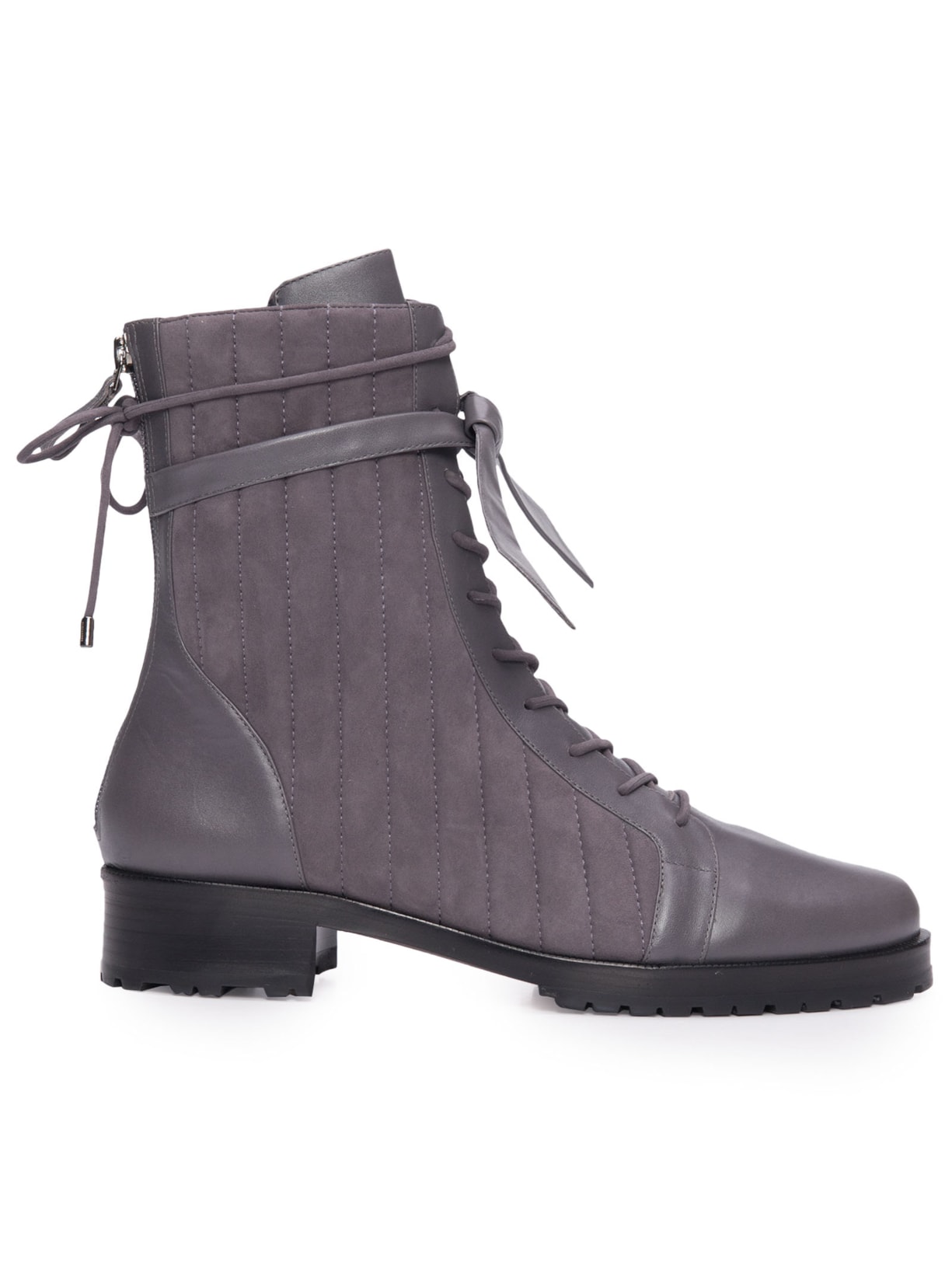 Bota Feminina Quilted Clarita Combat - Cinza