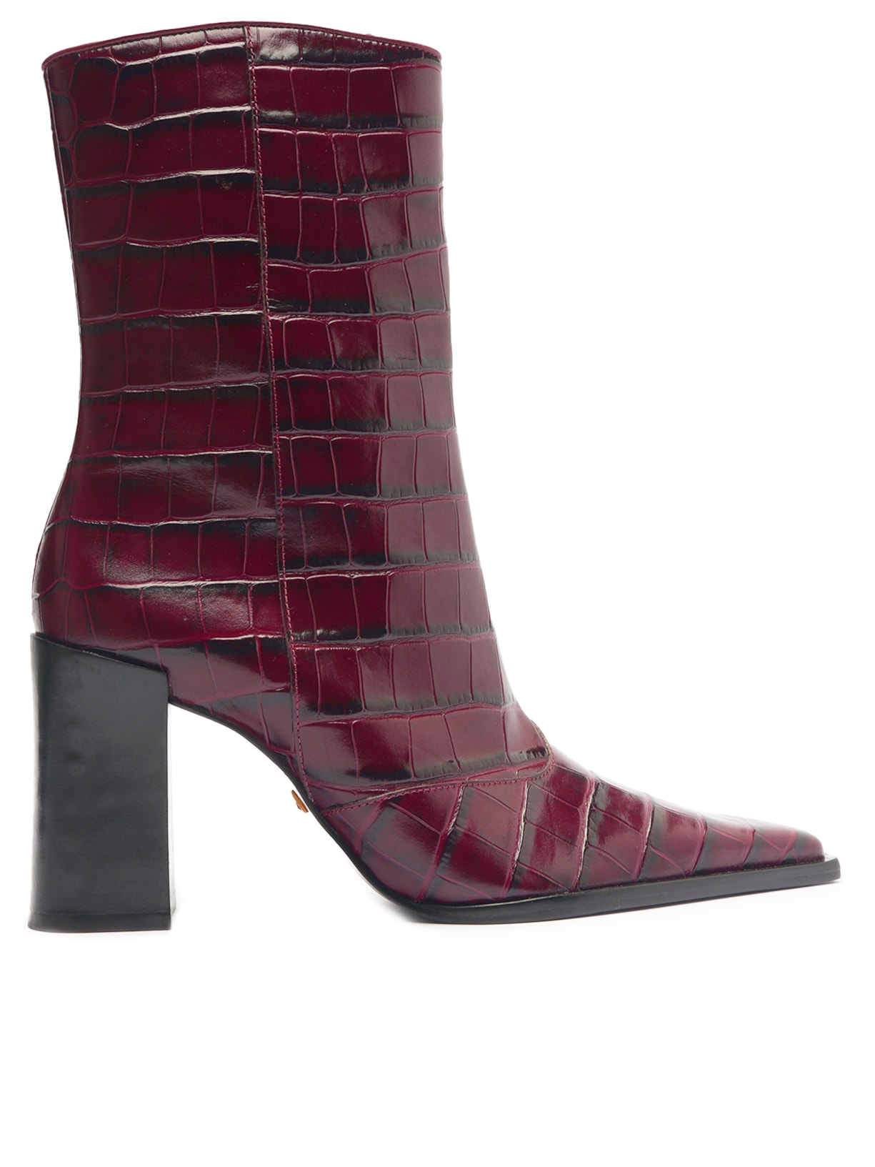 Bota Feminina Rafaela Couro Croco - Vinho