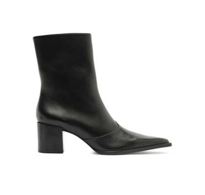 Bota Feminina Raffaela Mid Couro - Preto