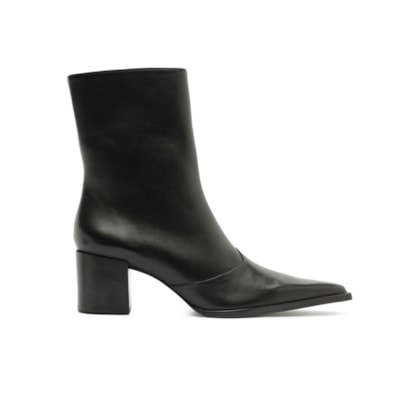 Bota Feminina Raffaela Mid Couro - Preto