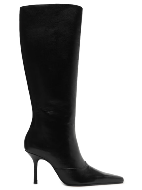 Bota Feminina Raffaela Uf Stilleto Couro - Preto