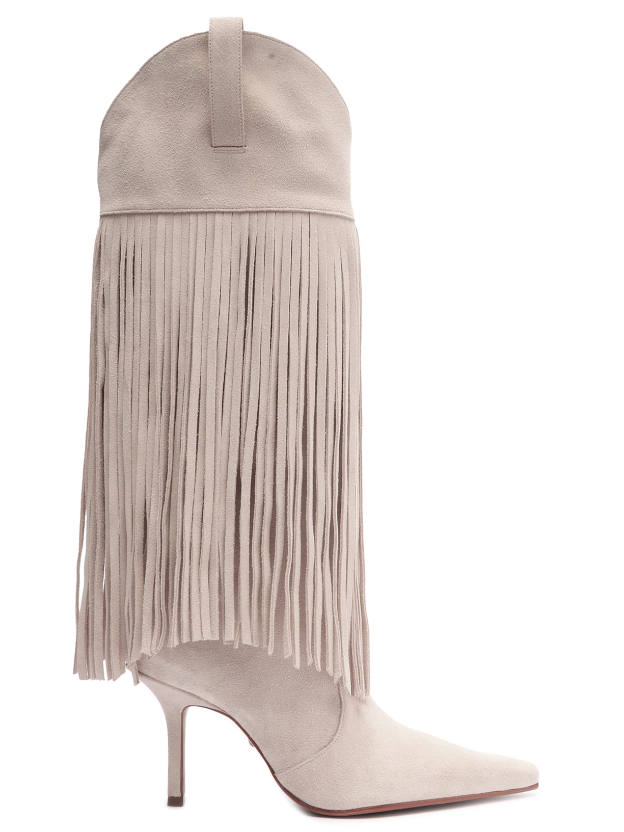 Bota Feminina Raffaela Up Fringes Stiletto Camurça - Off White