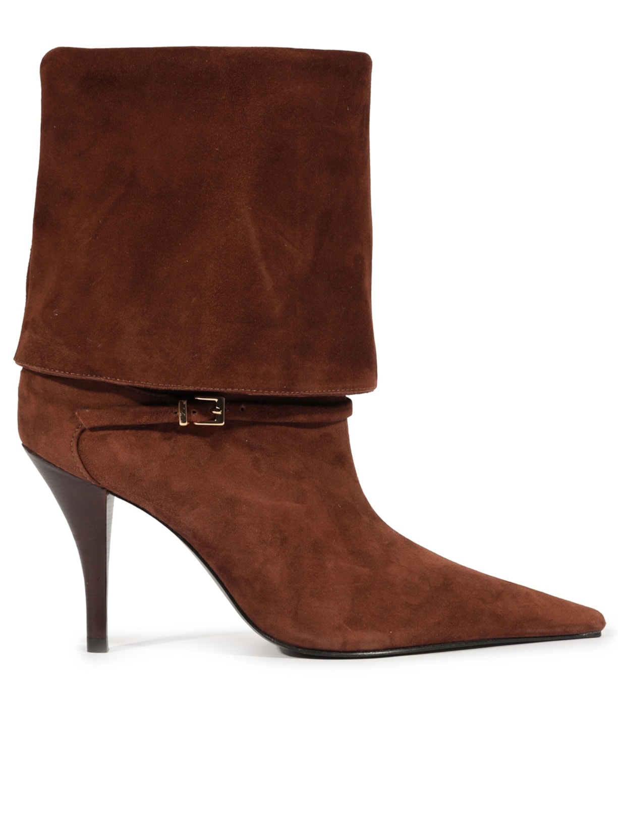 Bota Feminina Rudy Buckle Camurça - Marrom