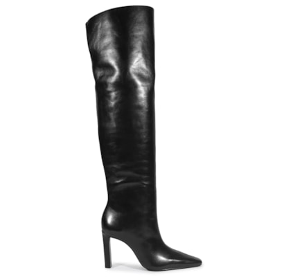 Bota Feminina Salto Alto Atanado - Preto