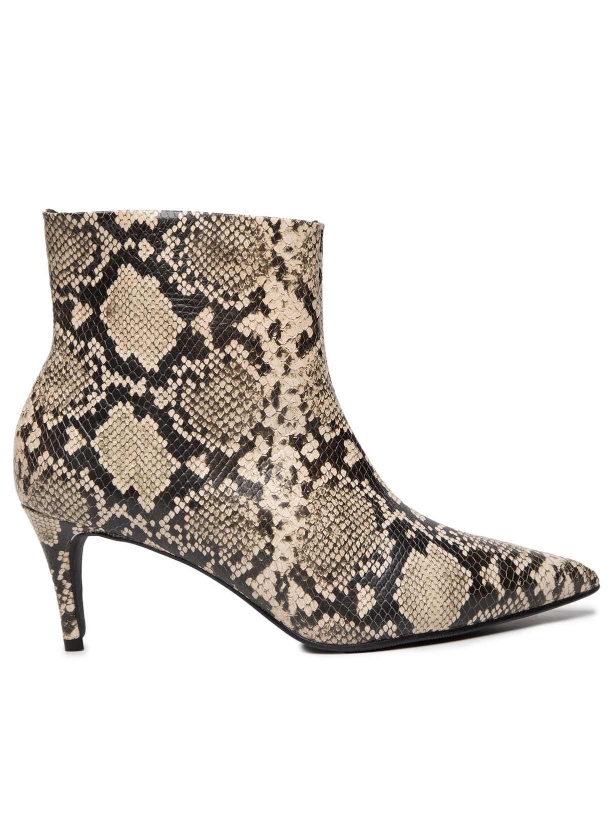 Bota Feminina Salto Baixo Em Couro - Animal Print