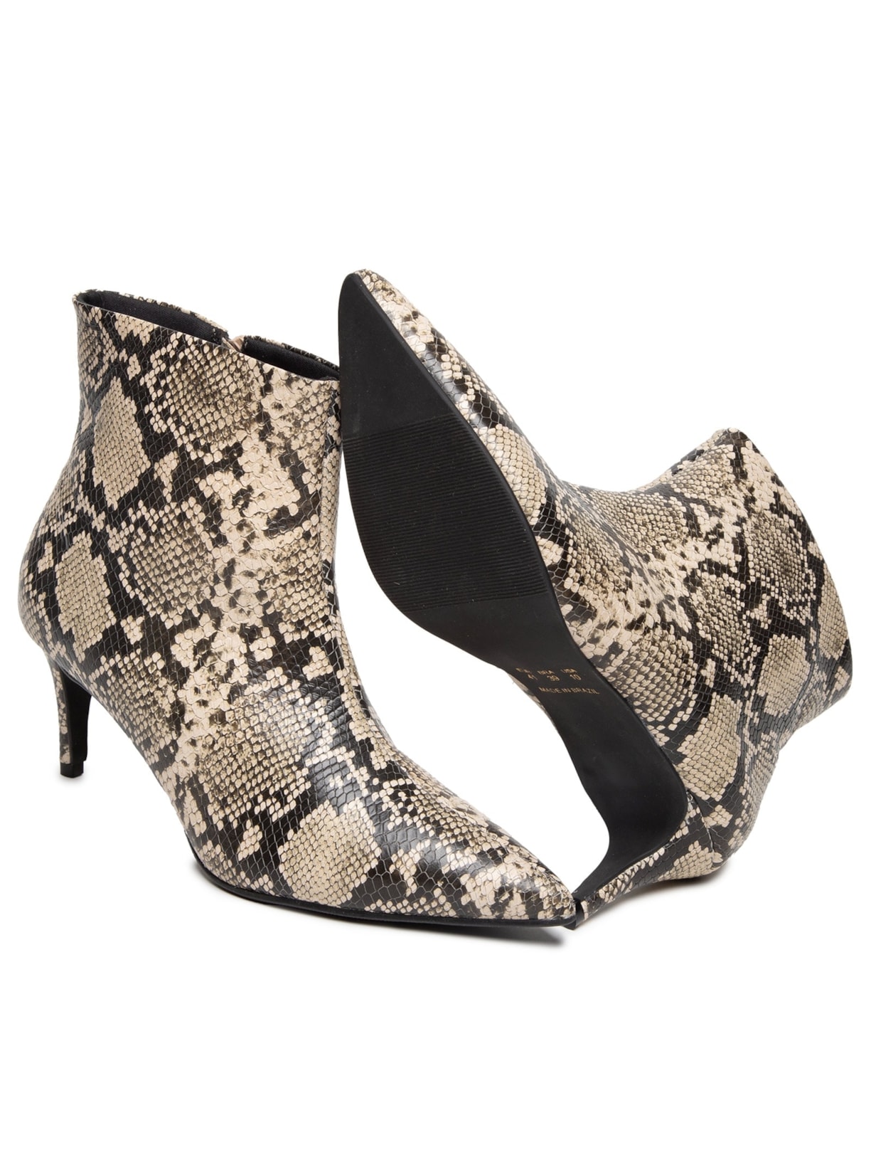Bota Feminina Salto Baixo Em Couro Animal Print '2Essential