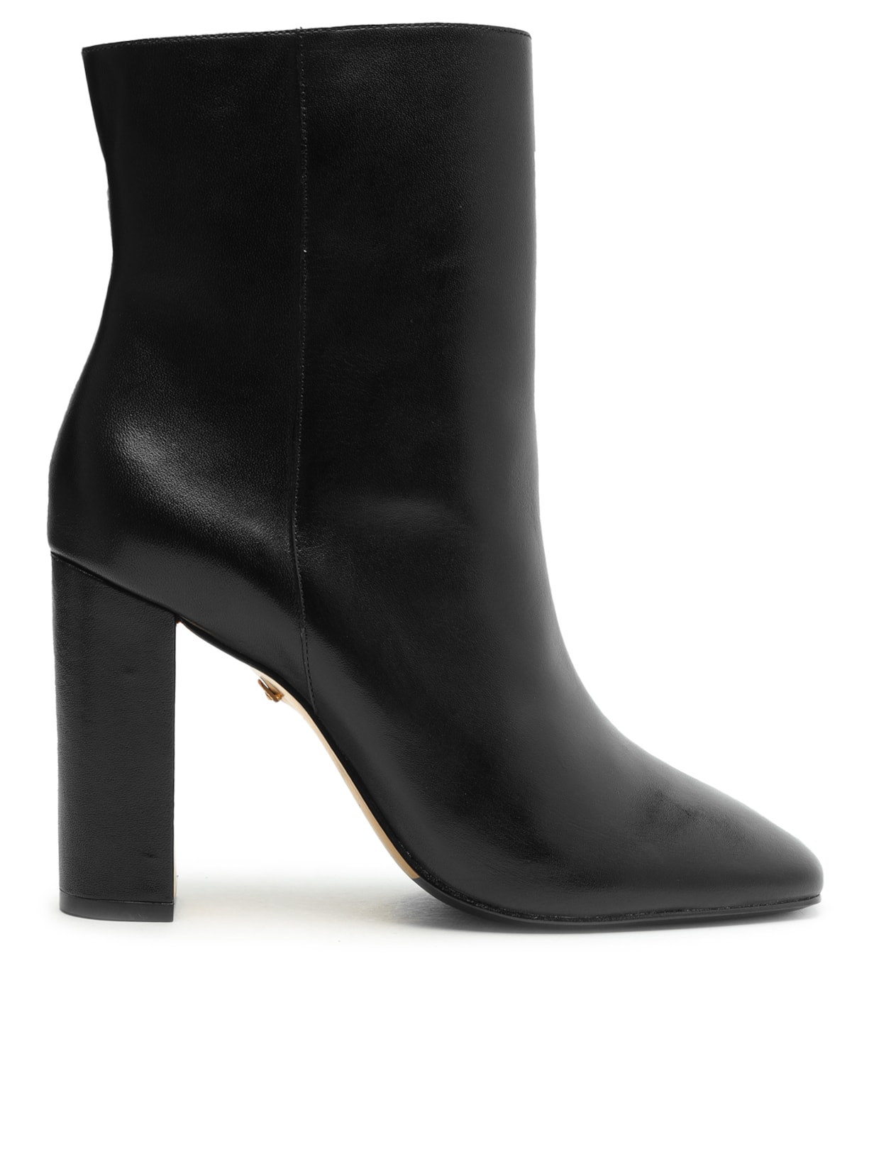 Bota Feminina Salto Barra Couro - Preto