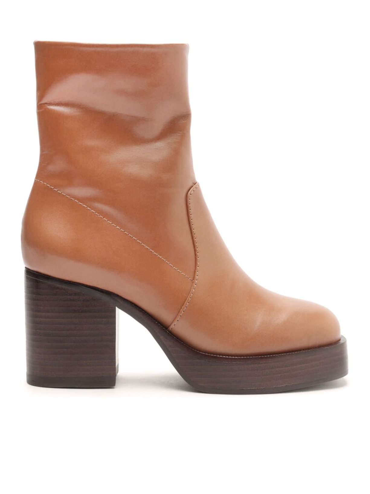 Bota Feminina Salto Bloco - Marrom