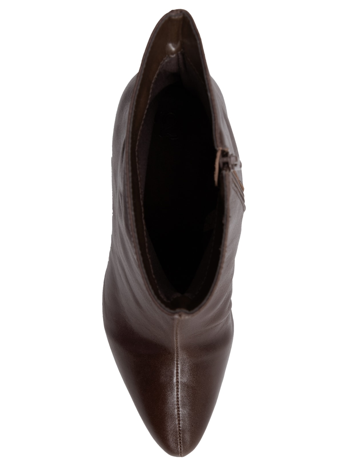 Bota Feminina Salto Cano Curto Couro Marrom '2Essential