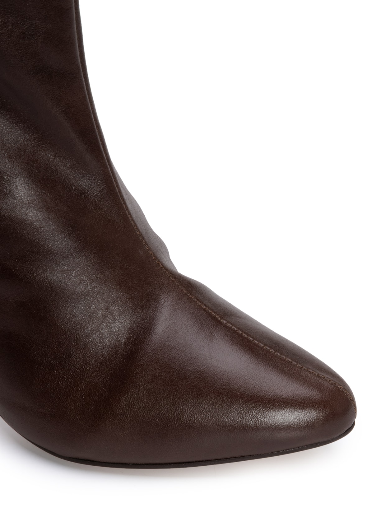 Bota Feminina Salto Cano Curto Couro Marrom '2Essential