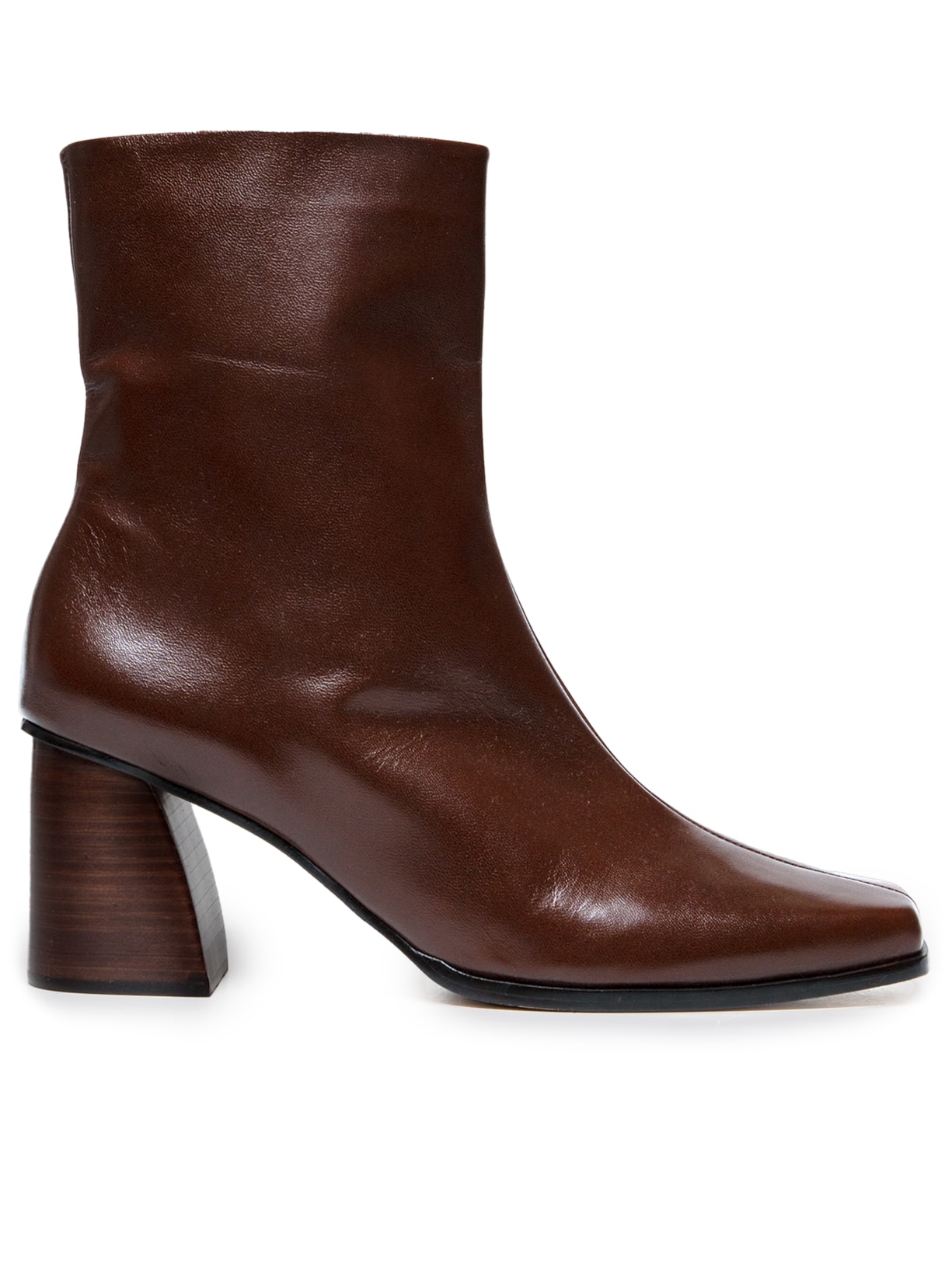 Bota Feminina Salto Grosso Fachetado - Marrom