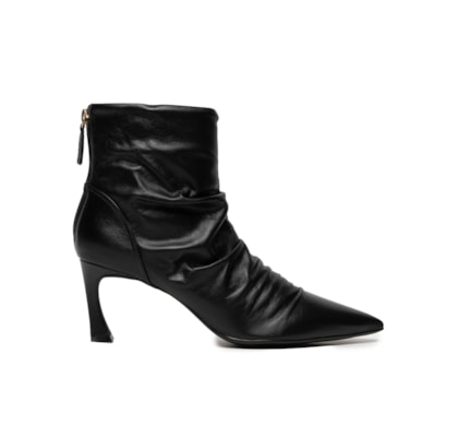 Bota Feminina Slouchy Boot Em Couro - Preto