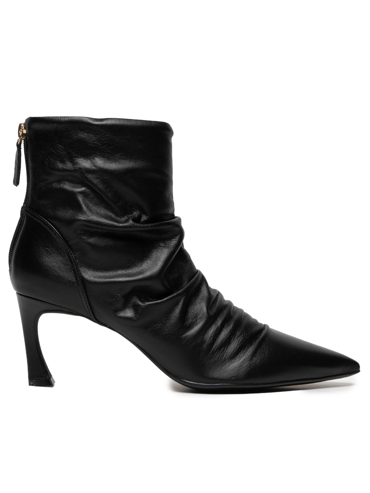 Bota Feminina Slouchy Boot Em Couro - Preto