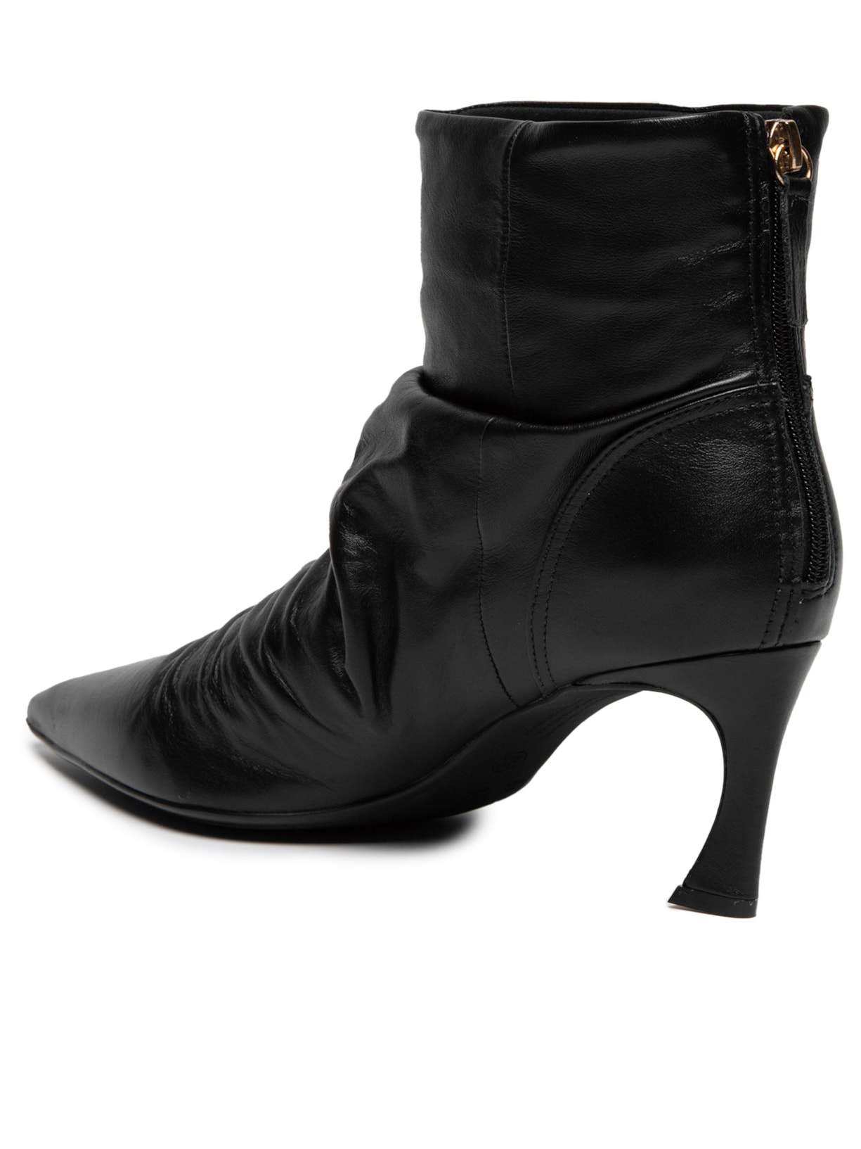 Bota Feminina Slouchy Boot Em Couro Preto Market 33