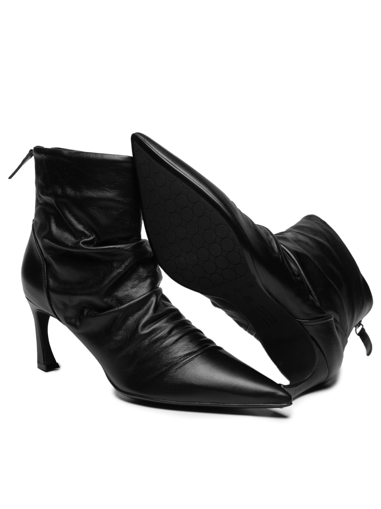 Bota Feminina Slouchy Boot Em Couro Preto Market 33