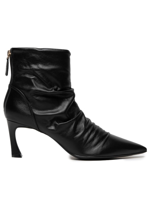 Bota Feminina Slouchy Boot Em Couro - Preto