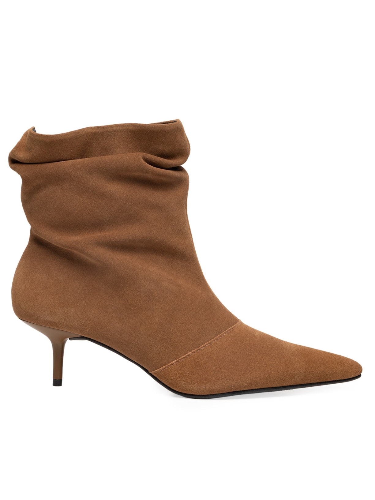 Bota Feminina Slouchy Em Camurça - Marrom