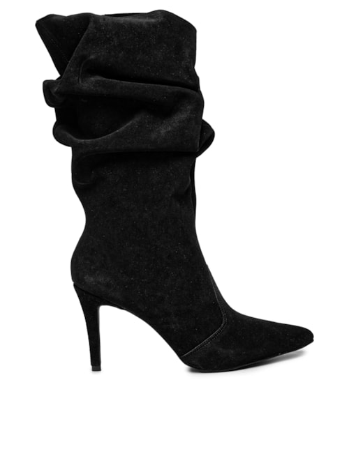Bota Feminina Slouchy Em Carmuça - Preto