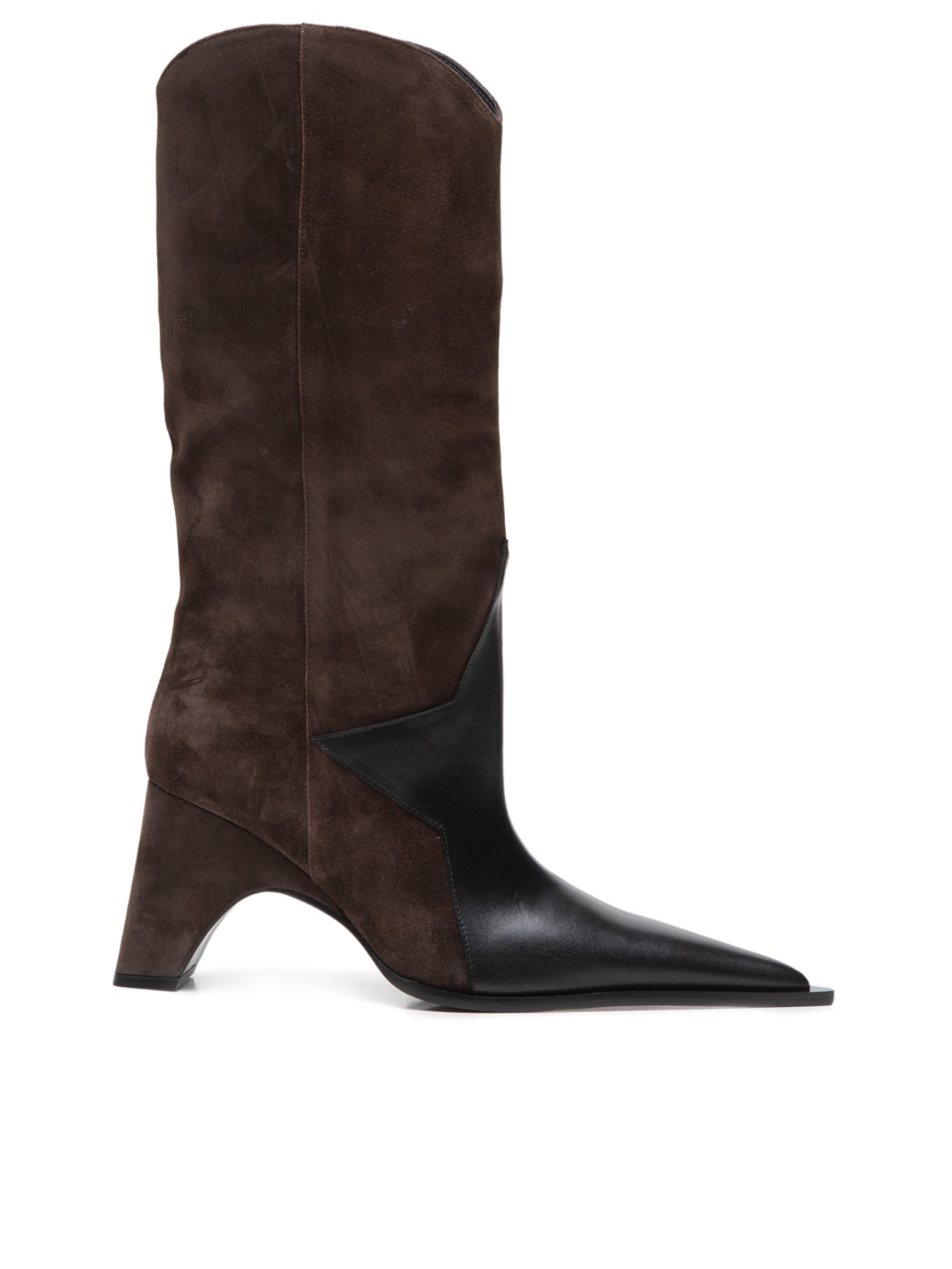 Bota Feminina Suede Star Cut-Out Bridge Cowboy - Marrom