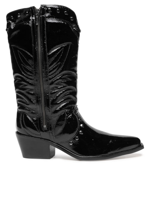 Bota Feminina Verniz Show - Preto