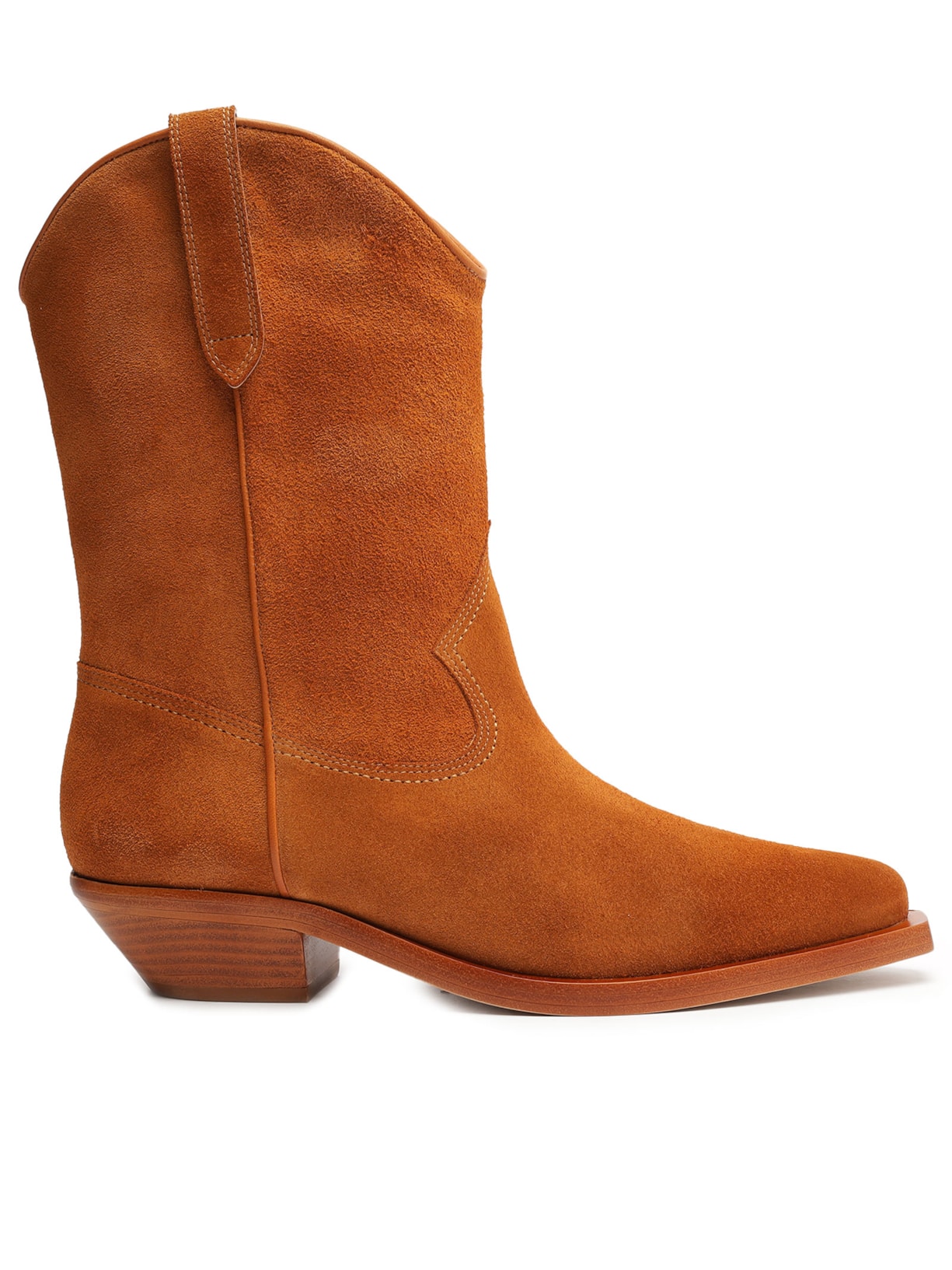 Bota Feminina Western Cano Médio Camurça - Marrom