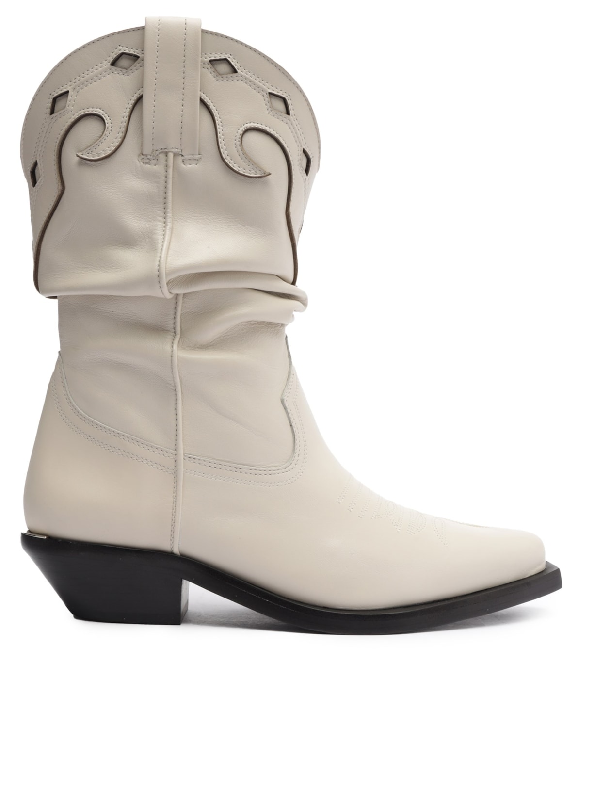 Bota Feminina Western Couro - Off White