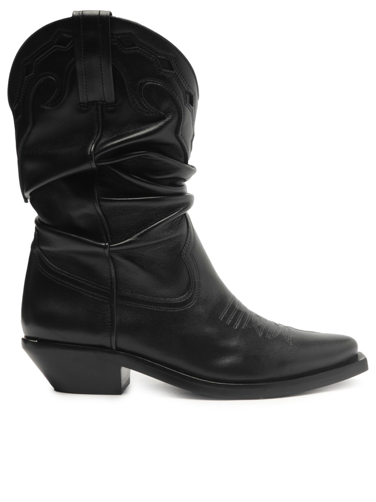 Bota Feminina Western Couro - Preto