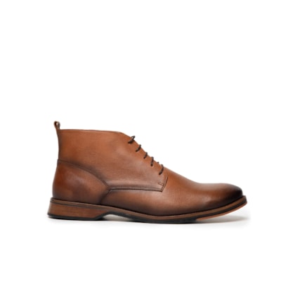 Bota Masculina Casual Comfy Em Couro - Marrom