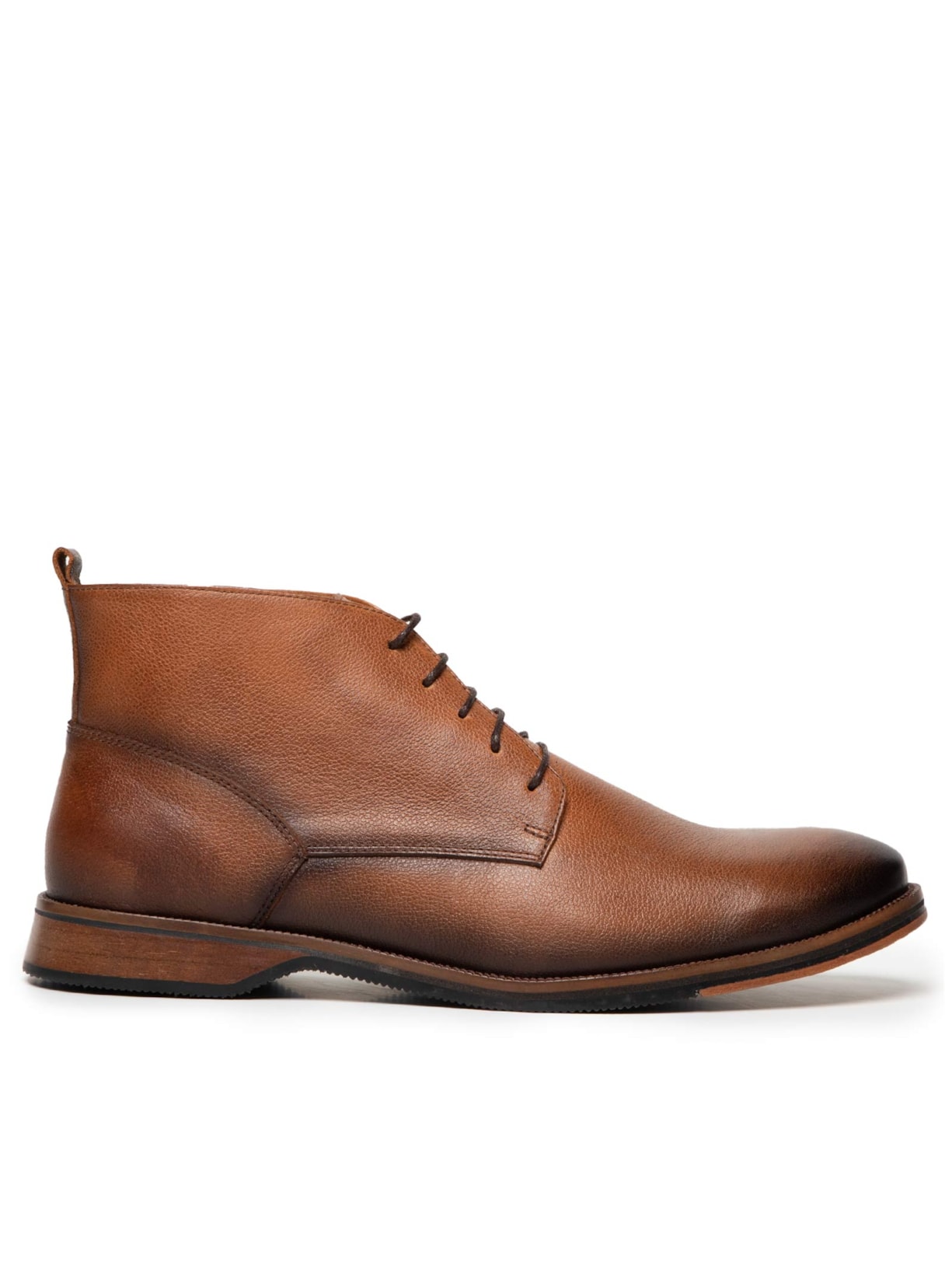 Bota Masculina Casual Comfy Em Couro - Marrom